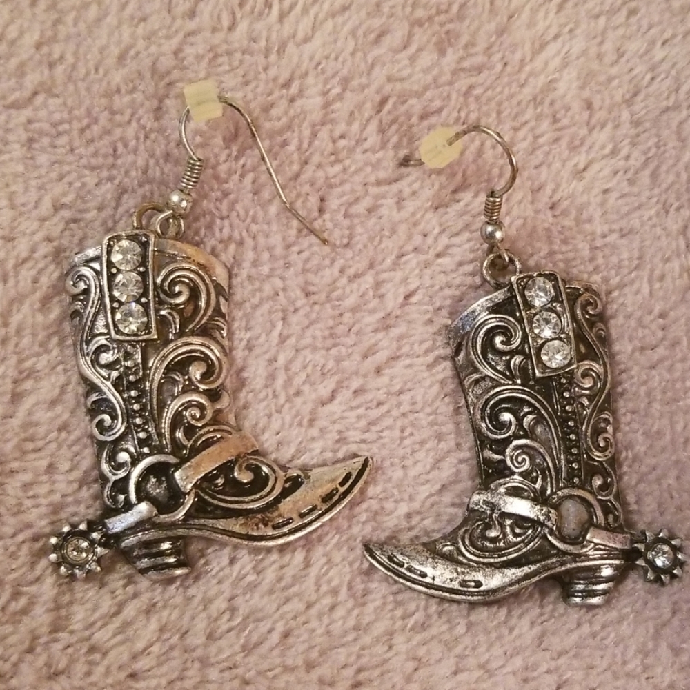 Western cowboy boot earrings